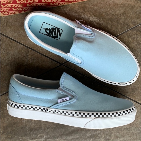 Vans Other - VANS CLASSIC SLIP-ON CHECK FOXING COOL BLUE men’s